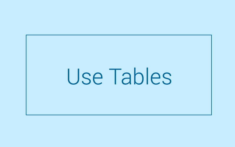 Module 32: Use Tables