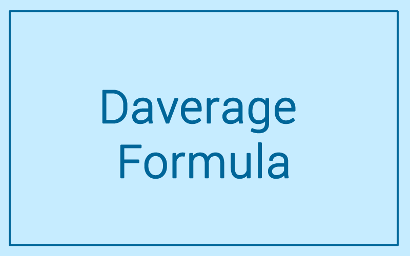 Module 18: DAVERAGE Function