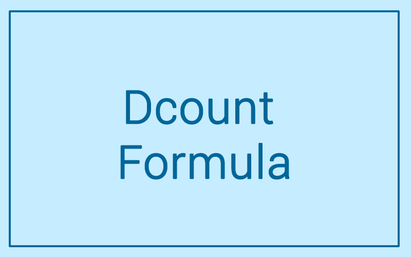Module 19 : DCOUNT Function