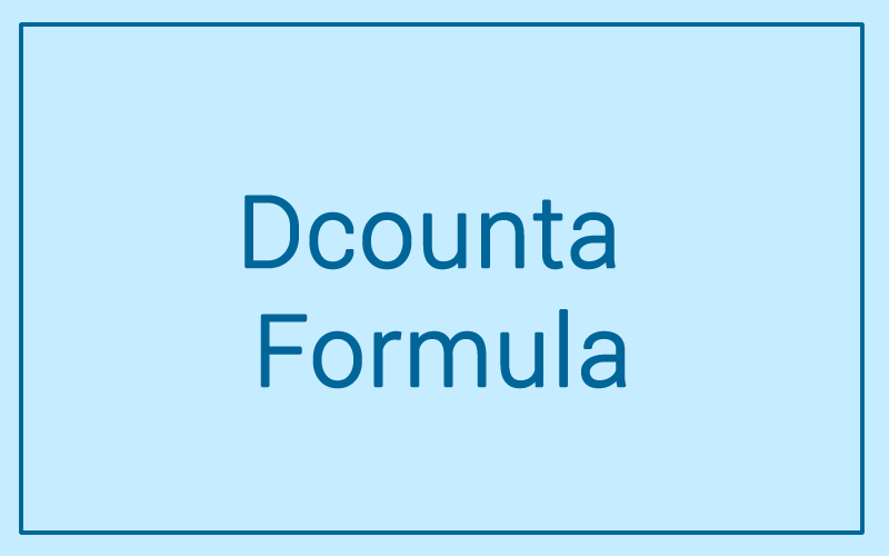 Module 20 : DCOUNTA Function