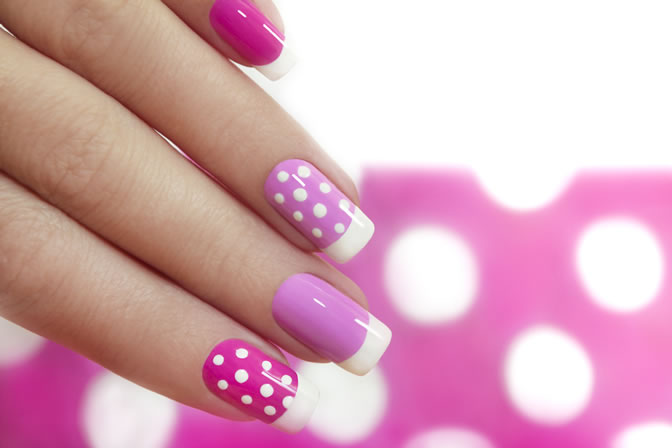Pink with polka dots